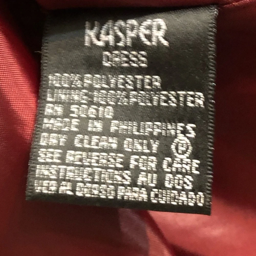 Vintage KASPER Elegant Burgundy Dress - Picture 13 of 13